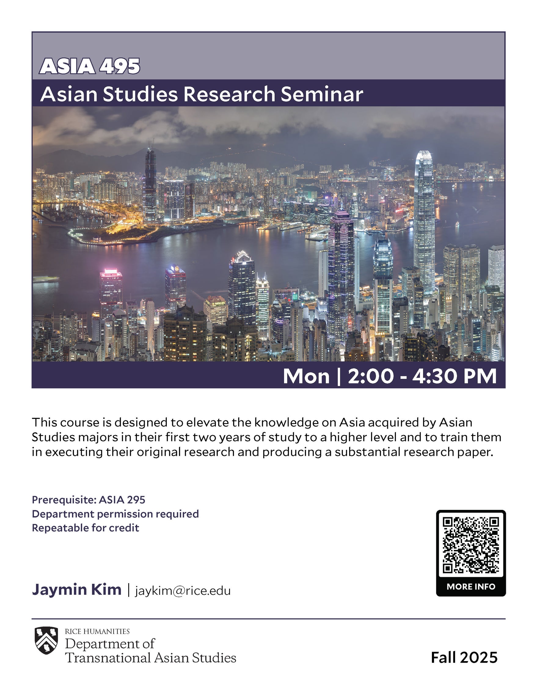ASIA 495 course flyer