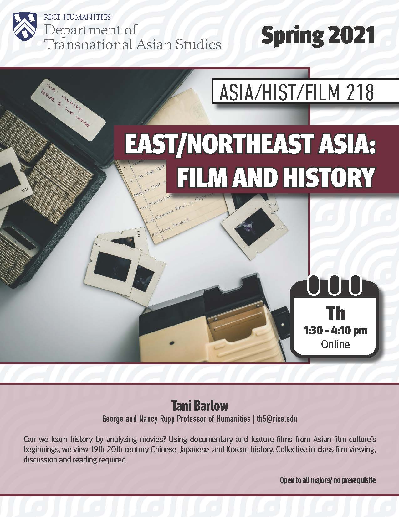ASIA 218 course flyer
