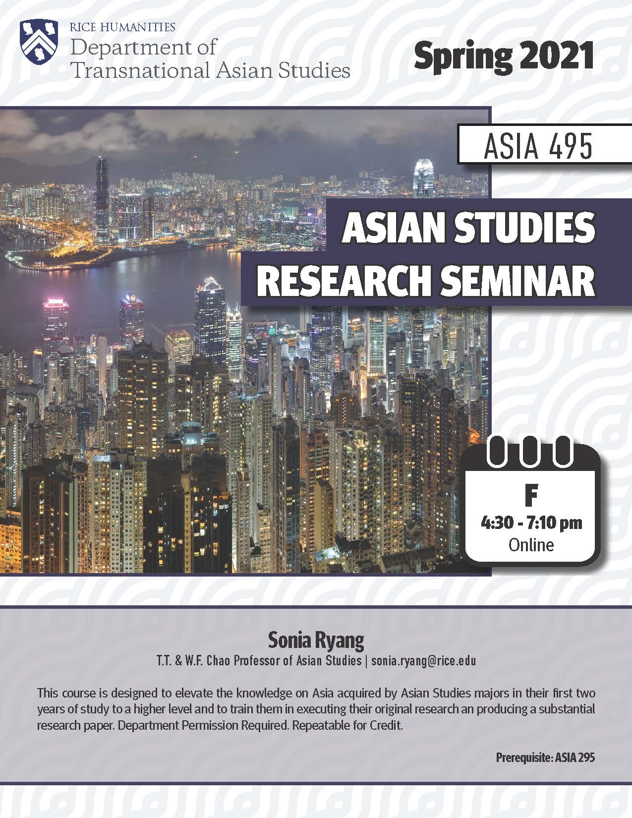 ASIA 495 course flyer