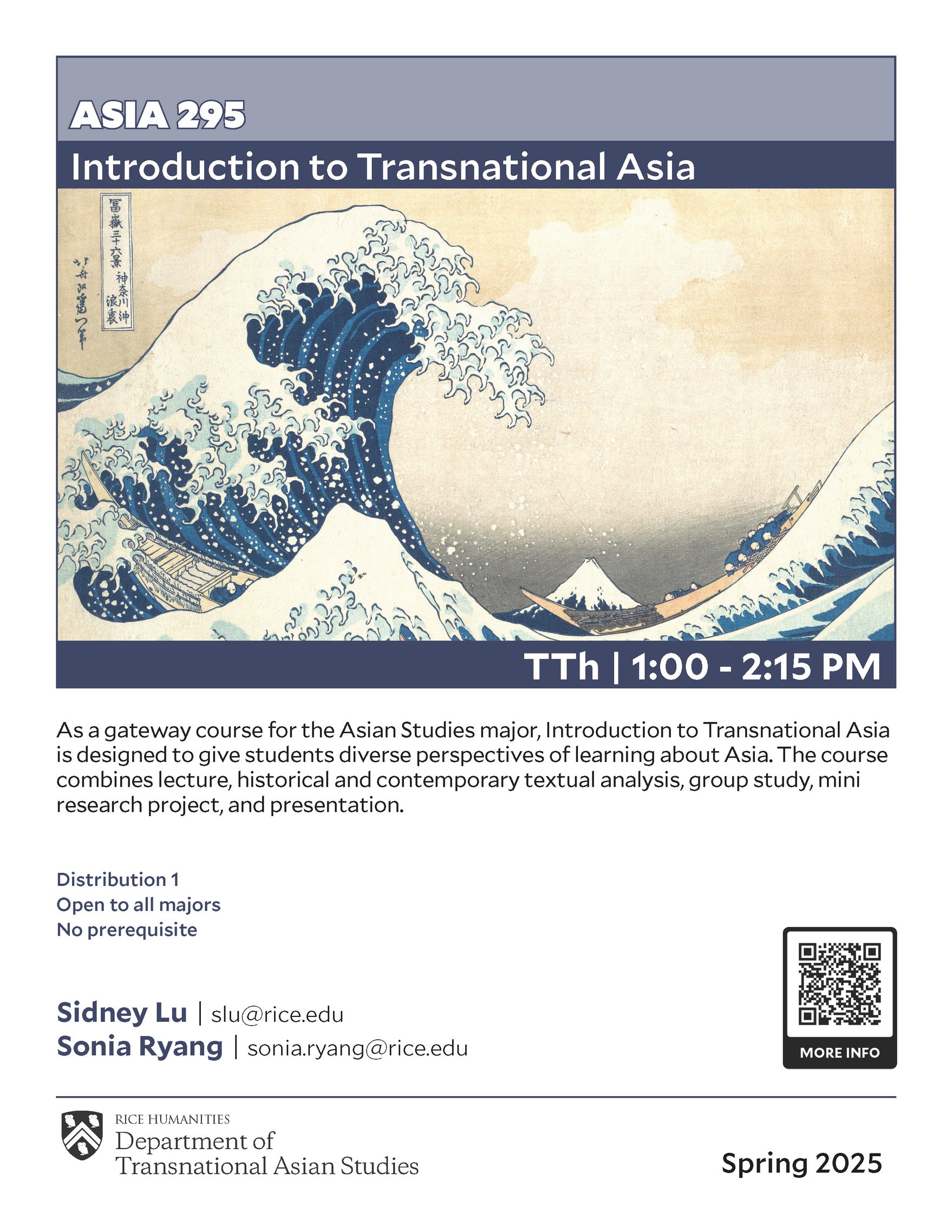 ASIA 295 course flyer