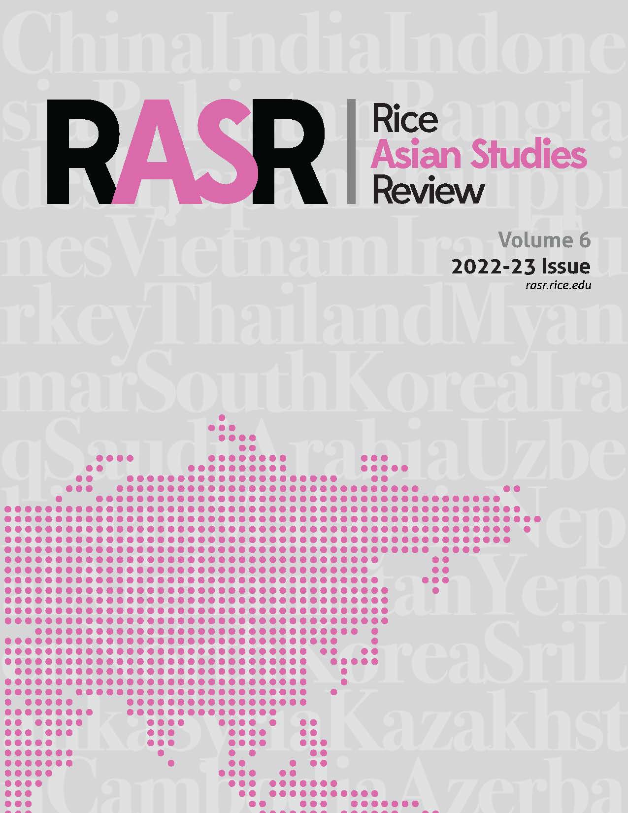 Journal Cover: Rice Asian Studies Review Volume 6